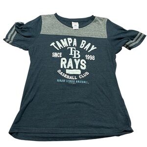 Tampa Bay Rays Women's Navy Blue and Gray Tee Size XL Baseball MLB